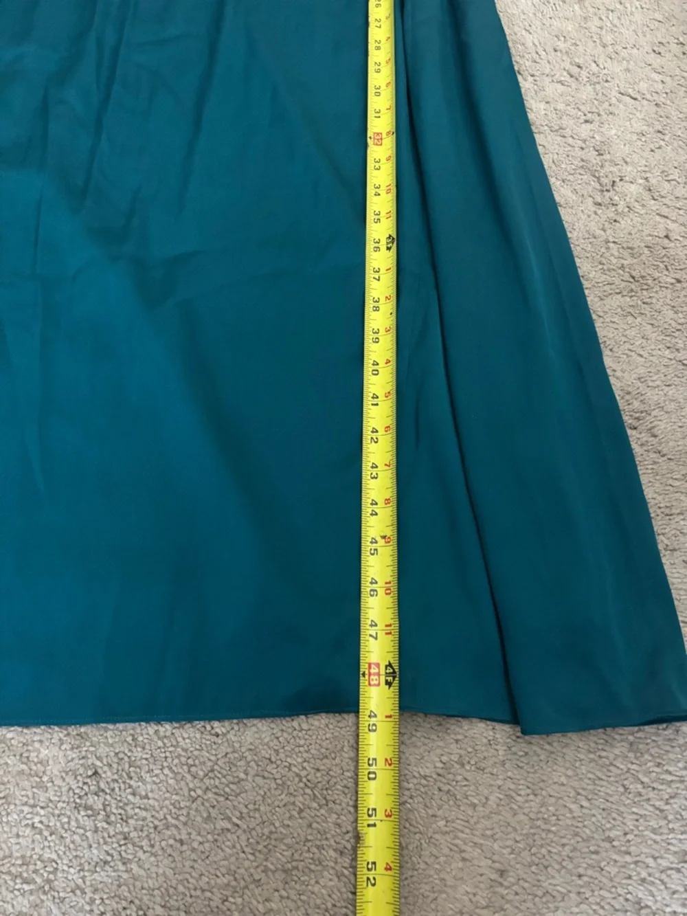 Banana Republic cascade maxi flowy silk stretch teal dress size 16 - Picture 10 of 10